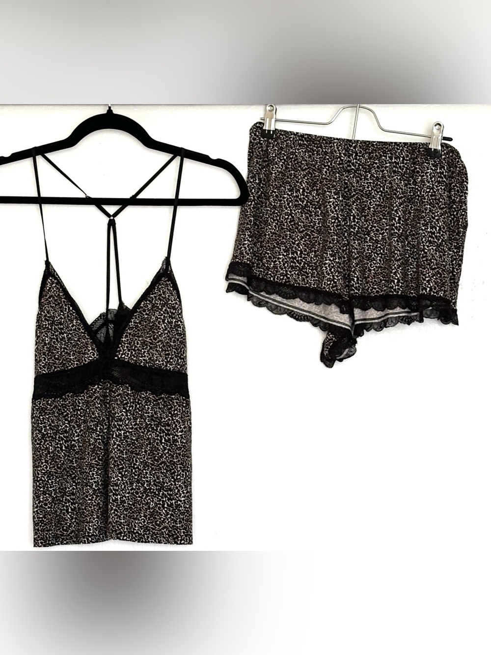 Victoria’s Secret Heavenly Supersoft Cami Short Sleep Set Leopard Print Size L
